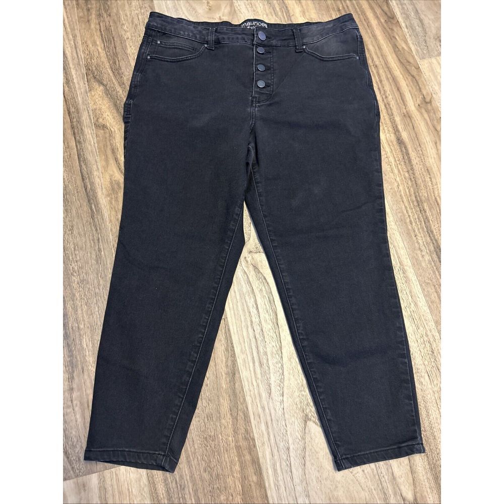 Maurices Jeans Womens 18XSBlackEverflex High Rise Button Fly Denim‎ 38X25"